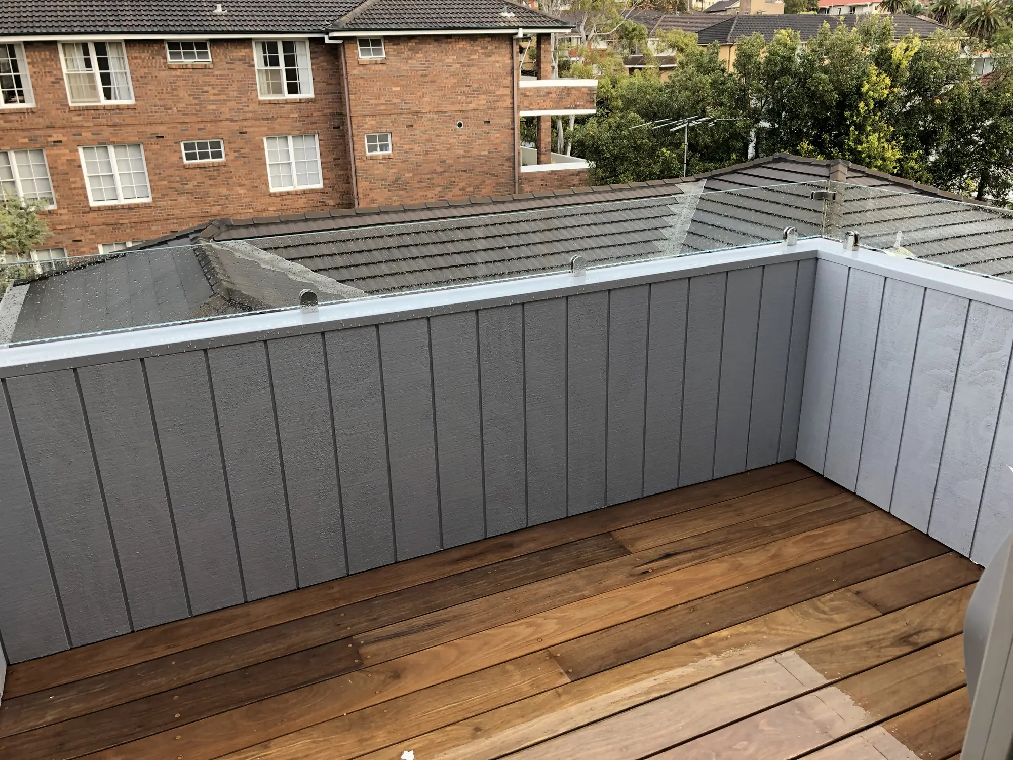 Timber balcony deck completed during a Coogee apartment renovation