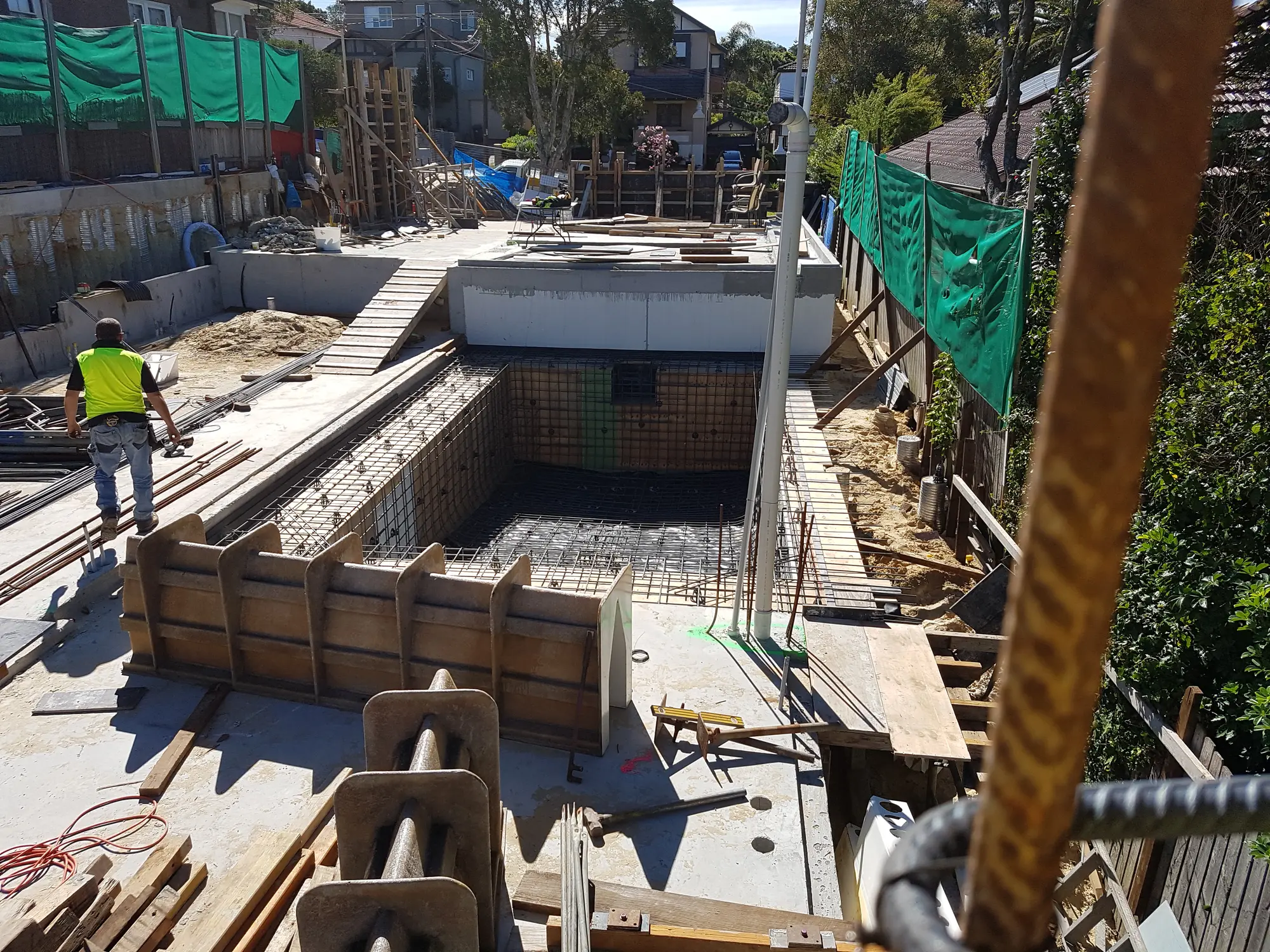 Reinforcement prepared for a detailed architectural concrete blade in Kensington