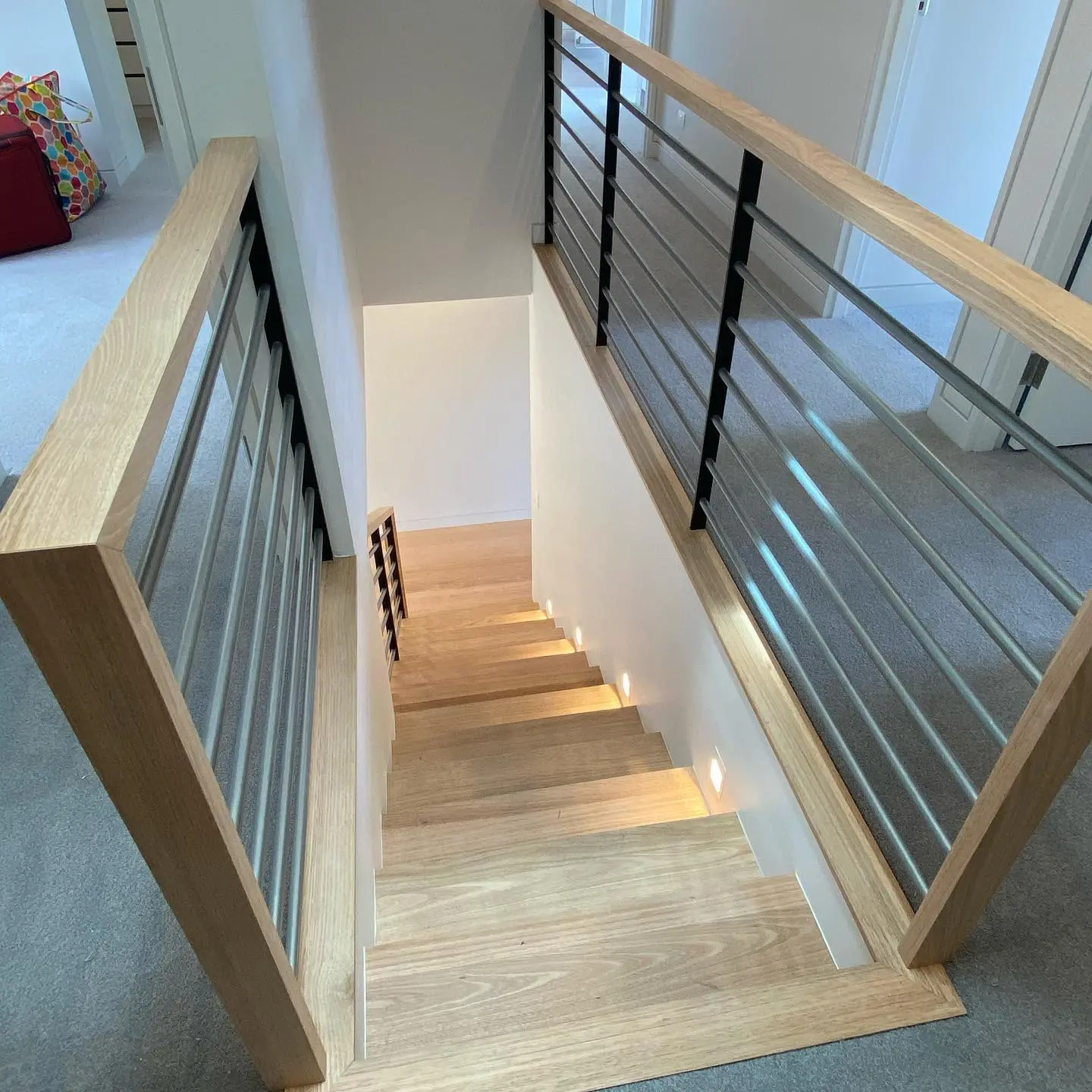 Hardwood staircase viewed from above in South Coogee